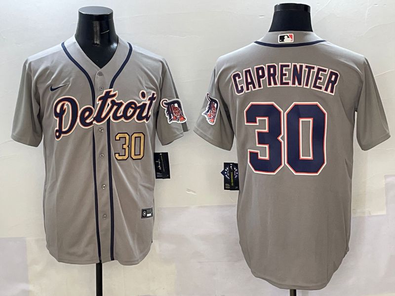 Men Detroit Tigers 30 Caprenter Grey Game Nike 2025 MLB Jersey style 5073